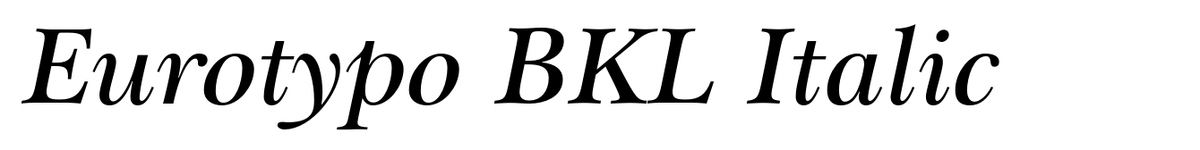 Eurotypo BKL Italic